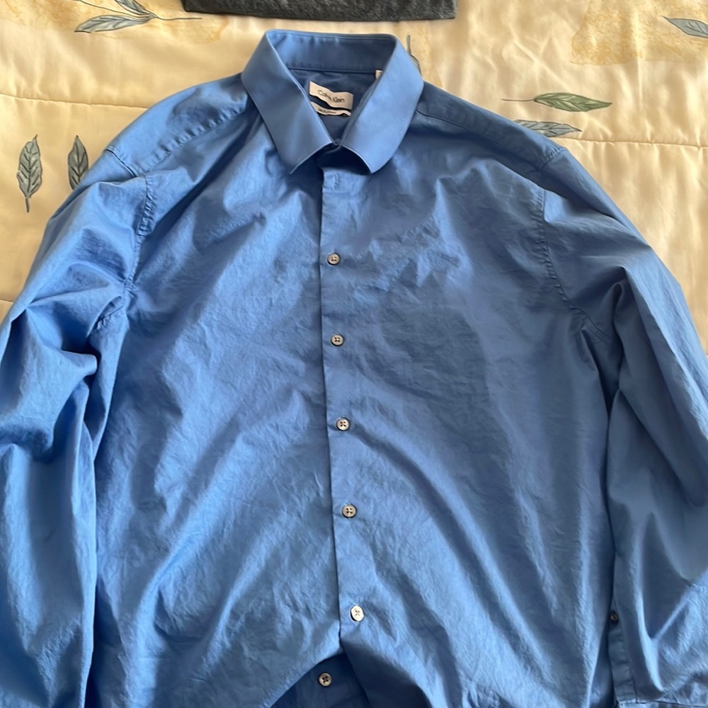 Calvin Klein mens slim fit dress shirt 17.5x34/35